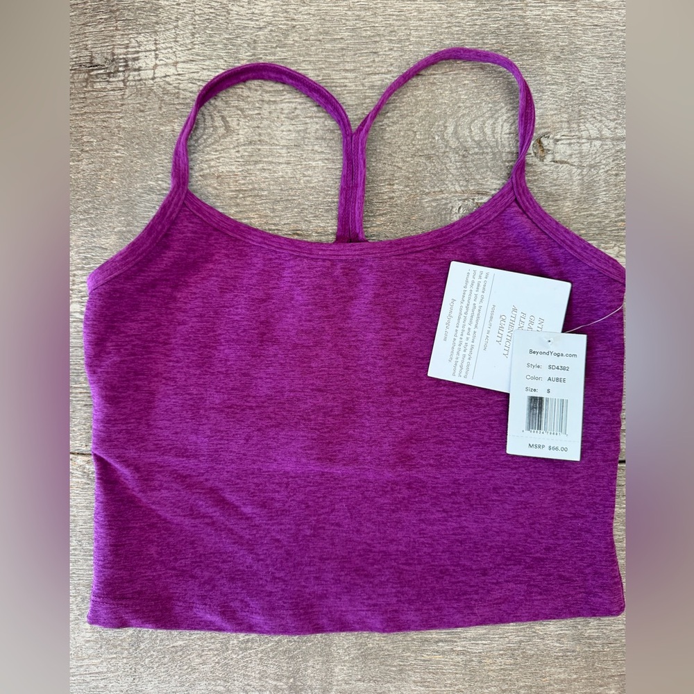 Beyond Yoga Purple crop racerback Tank Top NWT